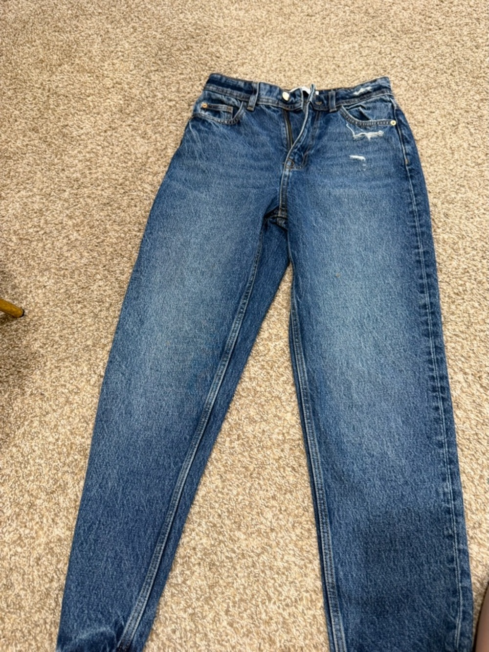Zara High Rise Blue Mom Jeans